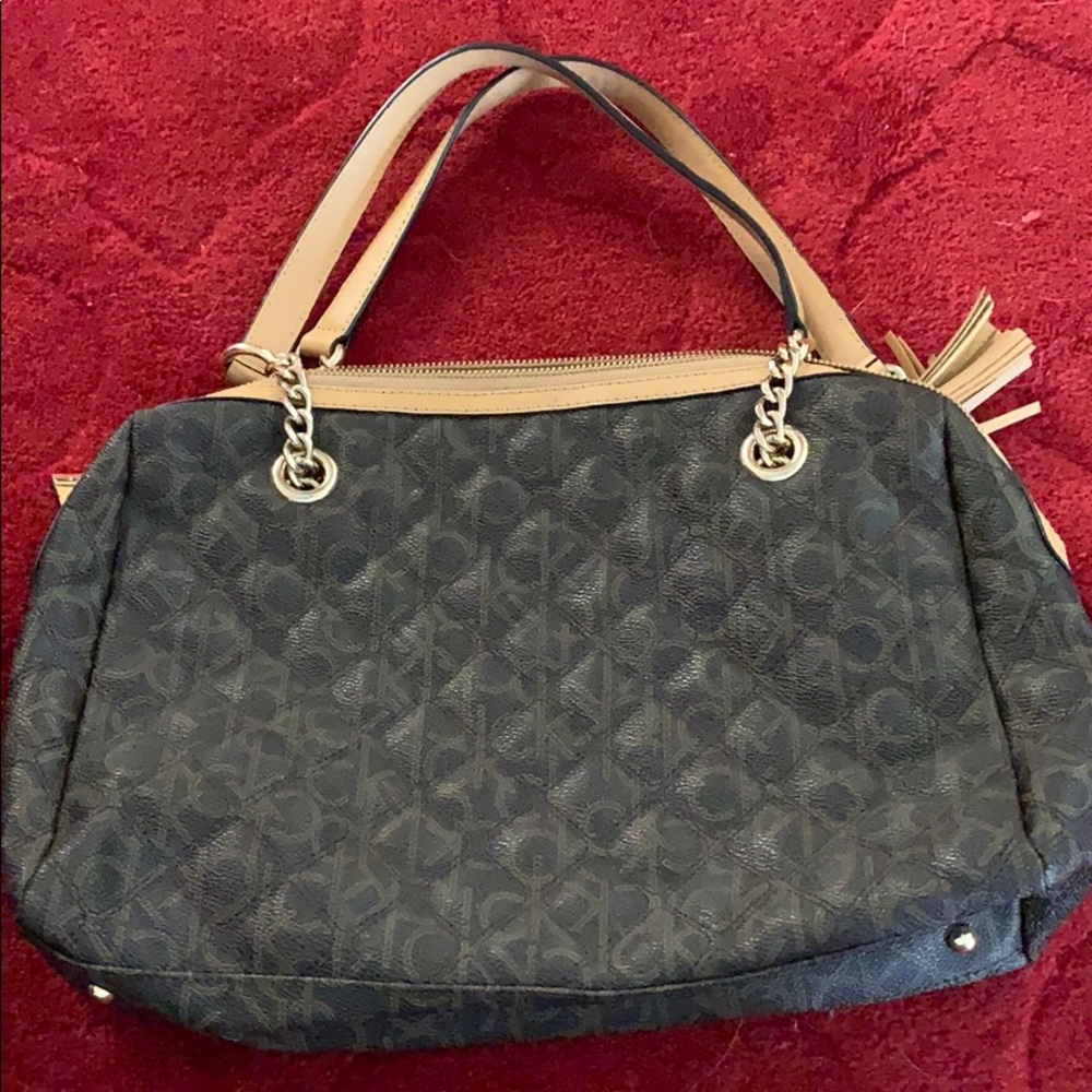 Calvin Klein signature satchel purse 12x10x3